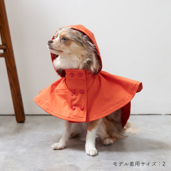 画像をギャラリービューアに読み込む, Water proof cape coat(撥水コート)(Blood orange)