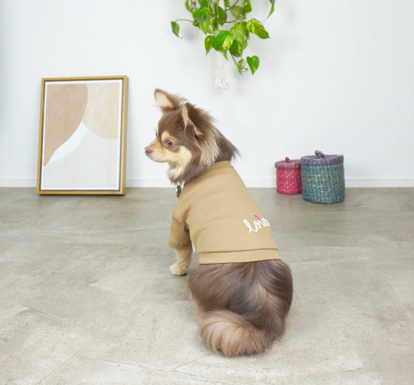 画像をギャラリービューアに読み込む, LOVEY♡刺繍Tシャツ(ベージュ)