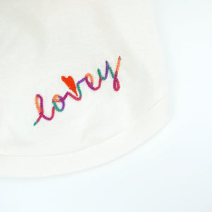 LOVEY♡刺繍Tシャツ(オフ)