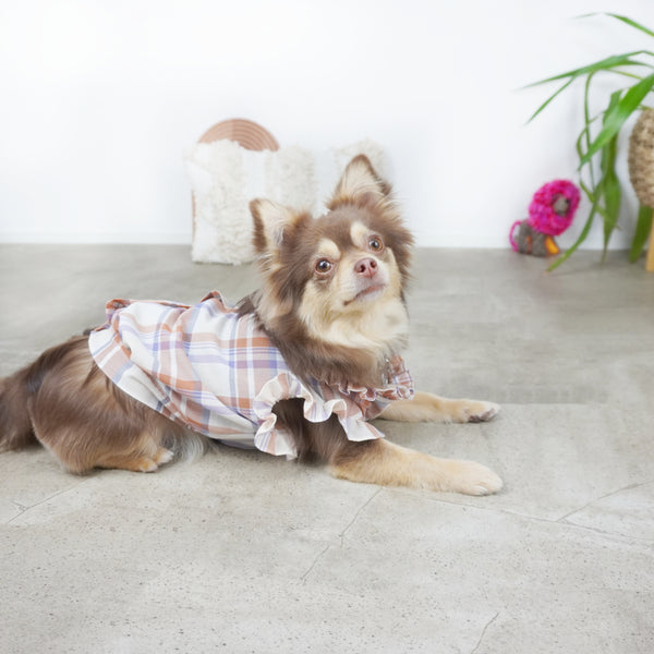 画像をギャラリービューアに読み込む, チェックフリルブラウス(ネイビー)