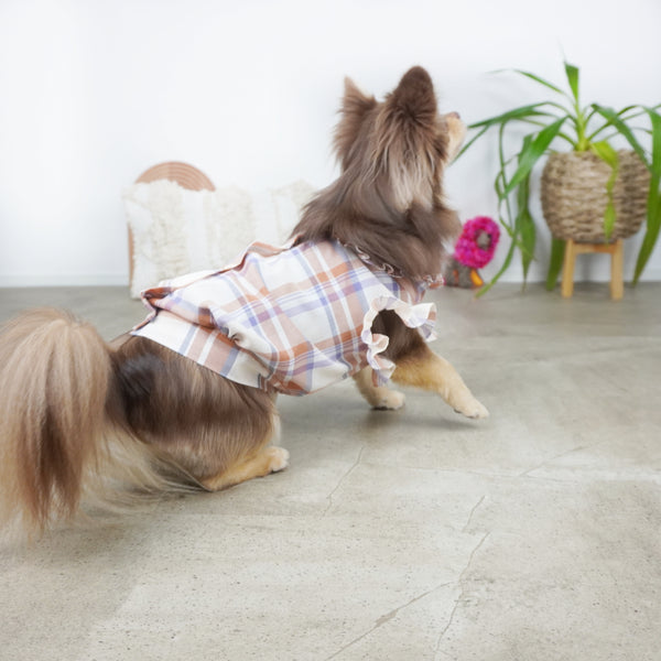 画像をギャラリービューアに読み込む, チェックフリルブラウス(ネイビー)