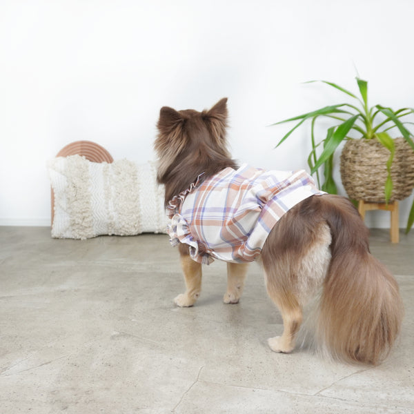 画像をギャラリービューアに読み込む, チェックフリルブラウス(ネイビー)