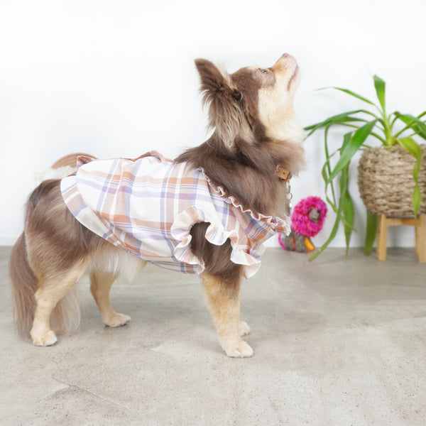 画像をギャラリービューアに読み込む, チェックフリルブラウス(ネイビー)