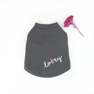 LOVEY♡刺繍Tシャツ(チャコール)