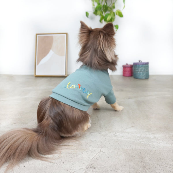 画像をギャラリービューアに読み込む, LOVEY♡刺繍Tシャツ(オフ)