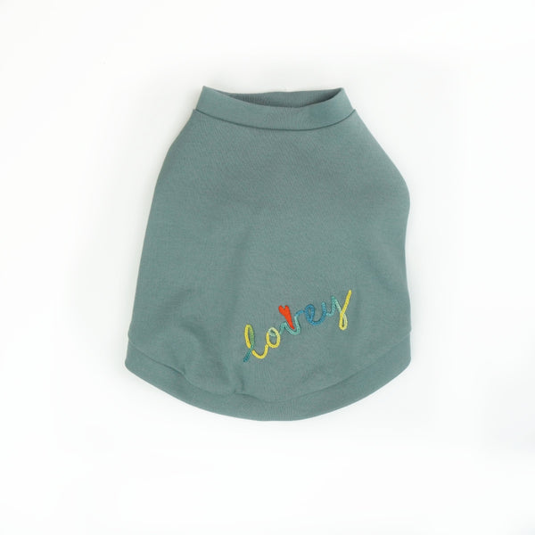 画像をギャラリービューアに読み込む, LOVEY♡刺繍Tシャツ(グリーン)