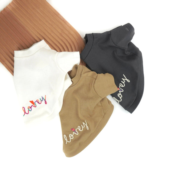 画像をギャラリービューアに読み込む, LOVEY♡刺繍Tシャツ(ベージュ)