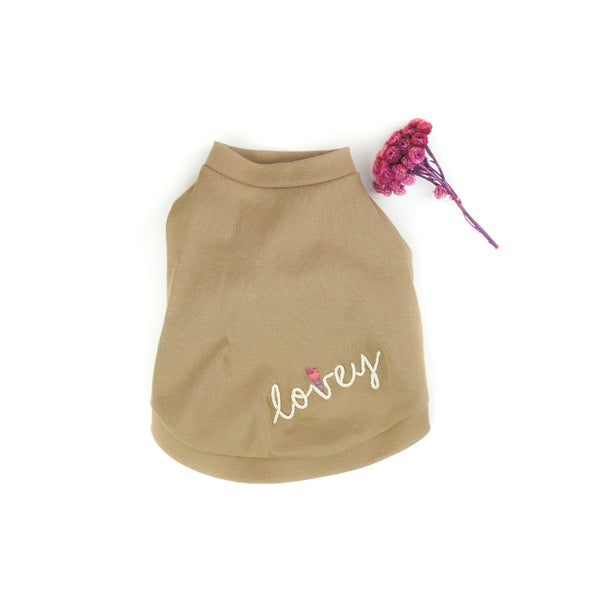 画像をギャラリービューアに読み込む, LOVEY♡刺繍Tシャツ(ベージュ)