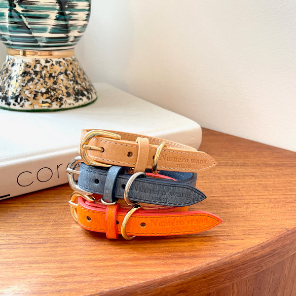 画像をギャラリービューアに読み込む, Happy pig leather Collar(豚革首輪)