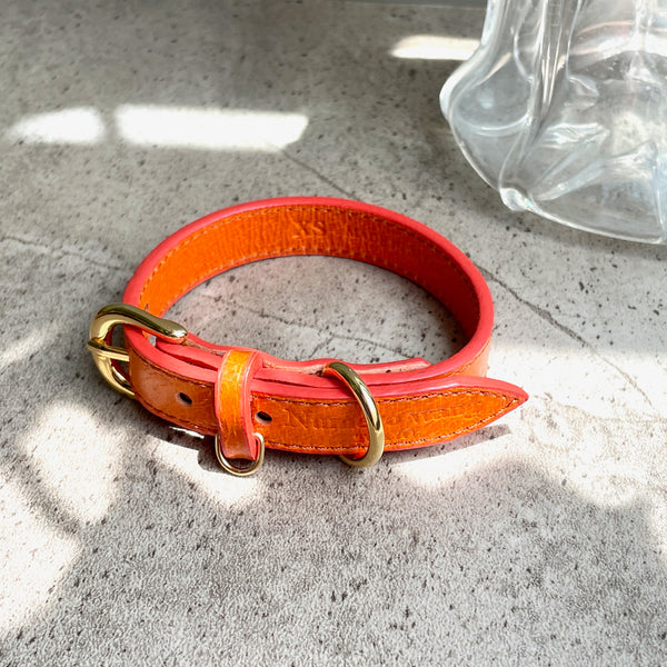 画像をギャラリービューアに読み込む, Happy pig leather Collar(豚革首輪)