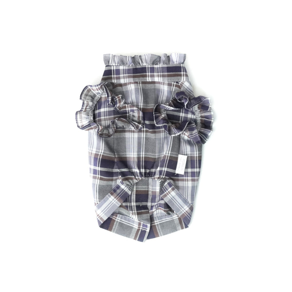 画像をギャラリービューアに読み込む, チェックフリルブラウス(ネイビー)