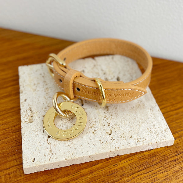 画像をギャラリービューアに読み込む, Happy pig leather Collar(豚革首輪)