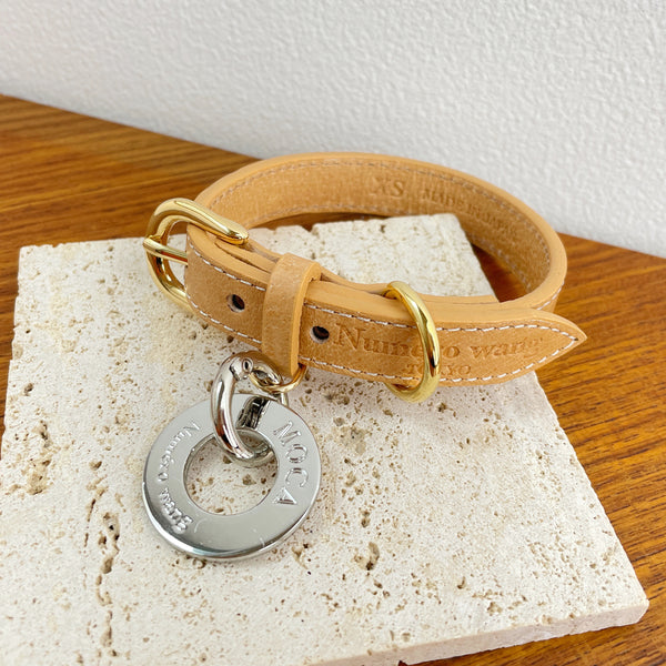 画像をギャラリービューアに読み込む, Happy pig leather Collar(豚革首輪)