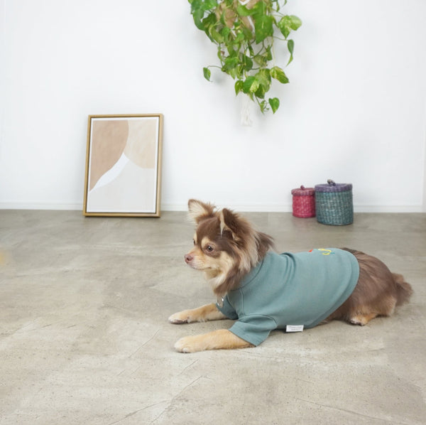 画像をギャラリービューアに読み込む, LOVEY♡刺繍Tシャツ(グリーン)