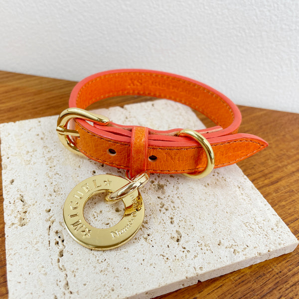 画像をギャラリービューアに読み込む, Happy pig leather Collar(豚革首輪)