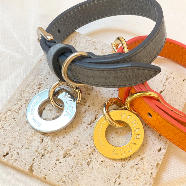 画像をギャラリービューアに読み込む, Happy pig leather Collar(豚革首輪)